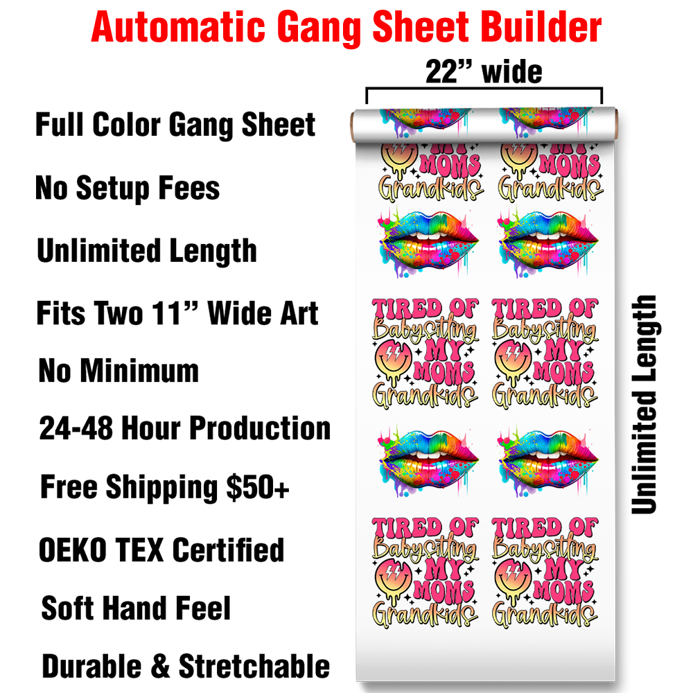 (New App ) Automatic DTF Gang Sheet Builder - Full Color Heat Transfers