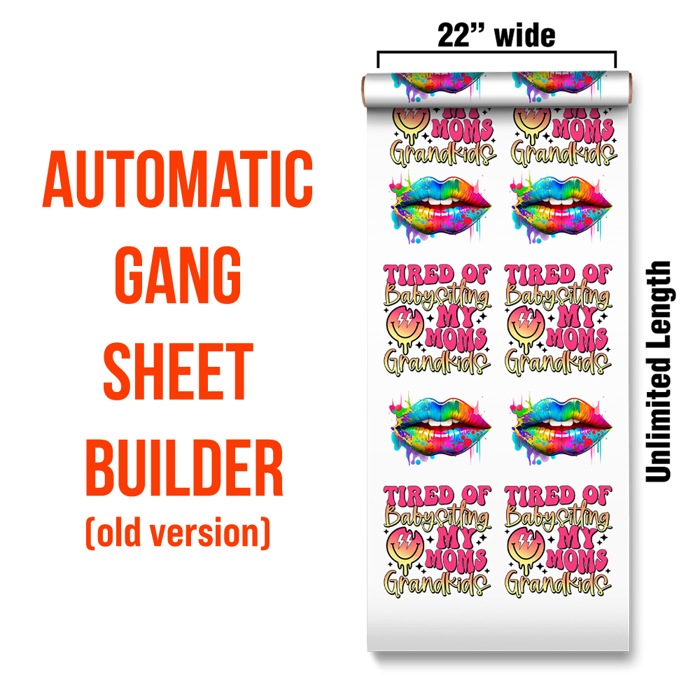 (New Multi Png Uploader ) Automatic DTF Gang Sheet Builder - Full Color Heat Transfers
