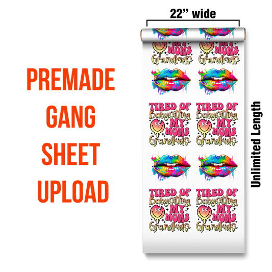 DTF Gang Sheet By Size - Full Color Heat Transfer (Premade Gang Sheets Only)